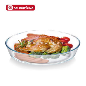 Prato de assadeira oval de borosilicato de vidro personalizado